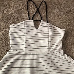 white & black tank top